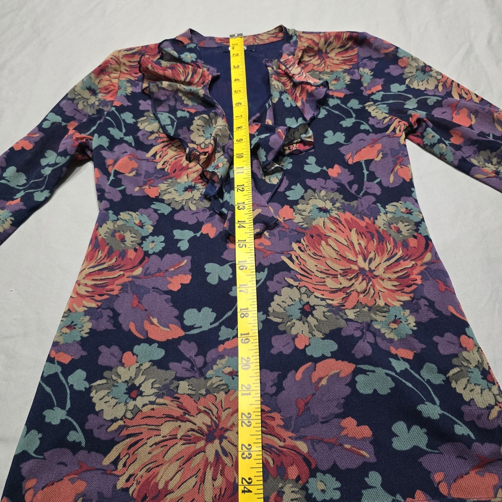 Chaps Multicolor Floral Ruffle Blouse - Picture 3 of 8